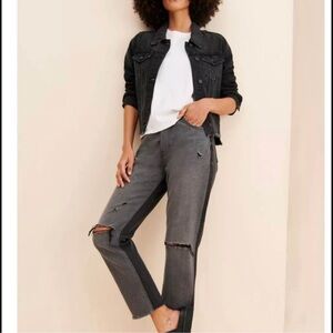 Hidden Sz 25 Tracey High Rise Straight Black Gray Denim Raw Hem Distressed Pants